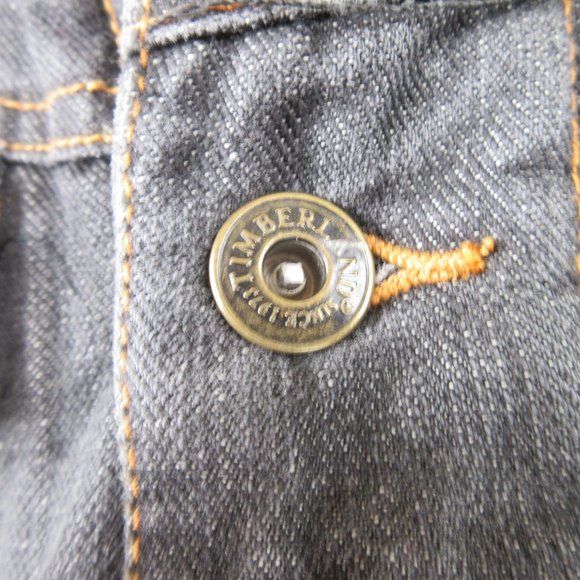 Timberland Sherpa Lined Black Denim Jacket Size M Outdoor Button Collar Jacket - Picture 4 of 13
